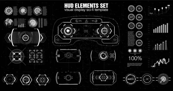 Set Black White Infographic Elements Head Display Elements Web App — Stock Vector