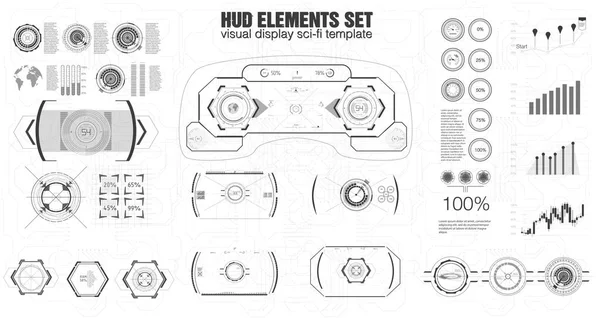 Set Van Zwart Wit Infographic Elementen Head Elementen Voor Het — Stockvector