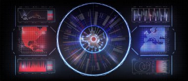 Gelecekte, set arabirimi aracı arabirimi. HUD head-up display. Harita üzerinde devletin çatışma.