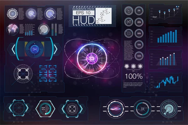 Expositor Frontal Hud Confrontación Del Estado Mapa — Vector de stock