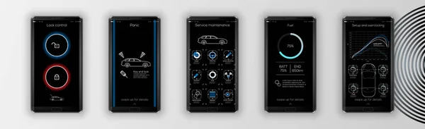 Sistema Segurança Carro Inteligente Carro Inteligente Envia Informação Sobre Seu — Vetor de Stock