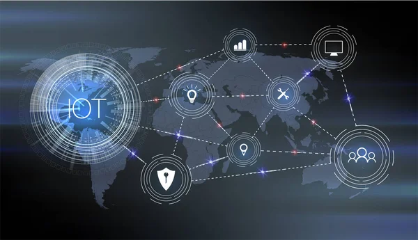 Интернет Вещей Iot Концепция Сетей Подключенных Устройств Паутина Сетевых Соединений — стоковый вектор