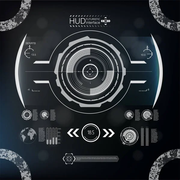 Sanal arabirim öğeleri Sci Fi Modern kullanıcı için grafik hareket Hud fütüristik öğesi. Daire soyut dijital teknoloji UI fütüristik Hud kümesi