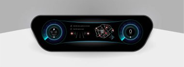 Fütüristik kullanıcı arayüzü. Hud Ui. Soyut sanal grafik dokunmatik arayüzü. Hud tarzında araba servisi. Sanal grafik arayüzü Ui Hud Autoscann.