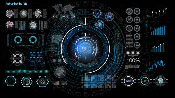 Ilustración para el diseño de conceptos. Conjunto vectorial aislado. Diseño de pantalla de interfaz hud futurista. Ilustración del concepto de vector empresarial. Ilustración aislado fondo blanco . — Archivo Imágenes Vectoriales