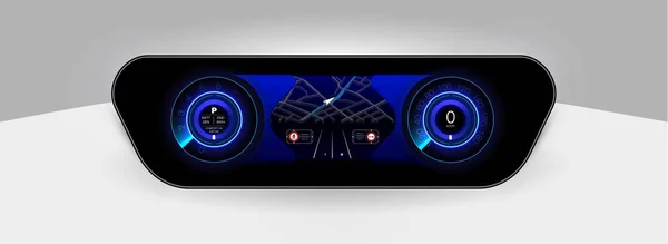 Serviço de carro no estilo de HUD. Interface gráfica virtual Ui HUD Autodigitalização, análise e diagnóstico, ciência abstrata. Carro auto serviço de infográficos. reparar interface de usuário futurista . — Vetor de Stock