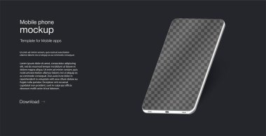 Isome illüstrasyon cep telefonu. Akıllı telefon çerçevesi daha az boş ekran, döndürülmüş pozisyon. Akıllı telefon perspektifi. Bilgi grafikleri veya sunum UI tasarım arayüzü için şablon. vektör