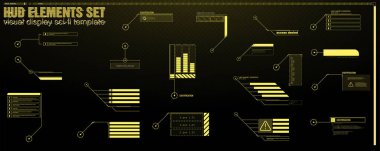 Bilgi kutusu çubukları ve modern dijital bilgi çerçeve şablonları. UI / UX oyunu için iyi. Vektör İllüstrasyonu Bir dizi modern çerçeve, kullanıcı menüsü arayüzü ögeleri için çağrılar gelecekçi HUD biçiminde.