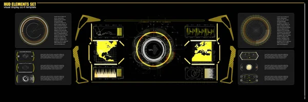 Projeto Futurista Tela Interface Hud Vetor Círculo Estilo Abstrato Sobre — Vetor de Stock