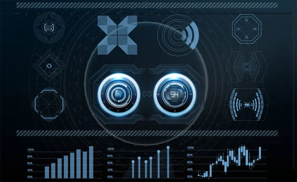 Виртуальная Реальность Футуристический Дизайн Дисплея Sci Helmet Hud Gui Футуристический — стоковый вектор