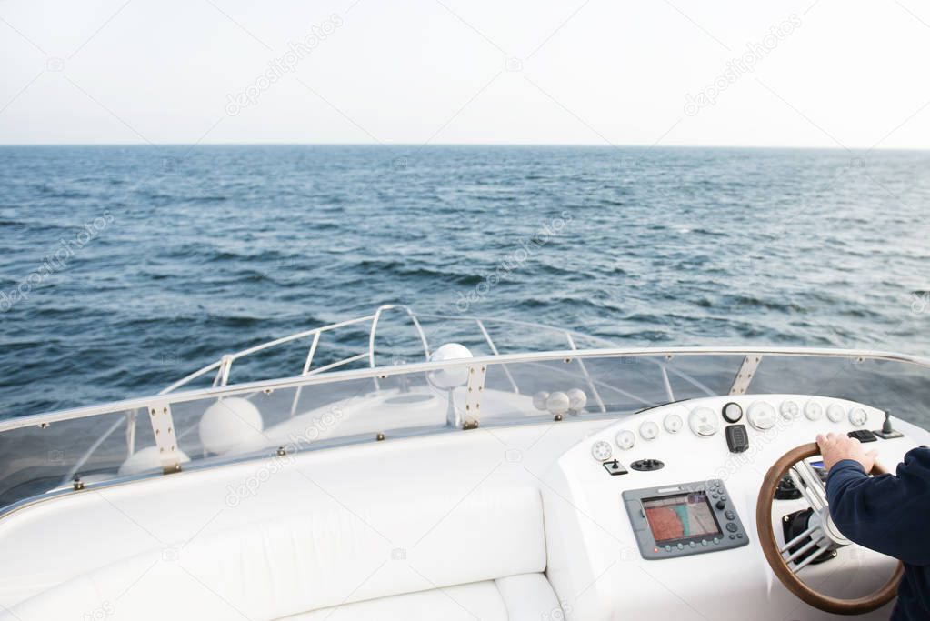 View from board of yacht in sea