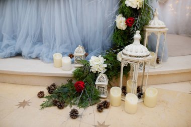 Restoran, düğün dekorasyon Noel sezonu.