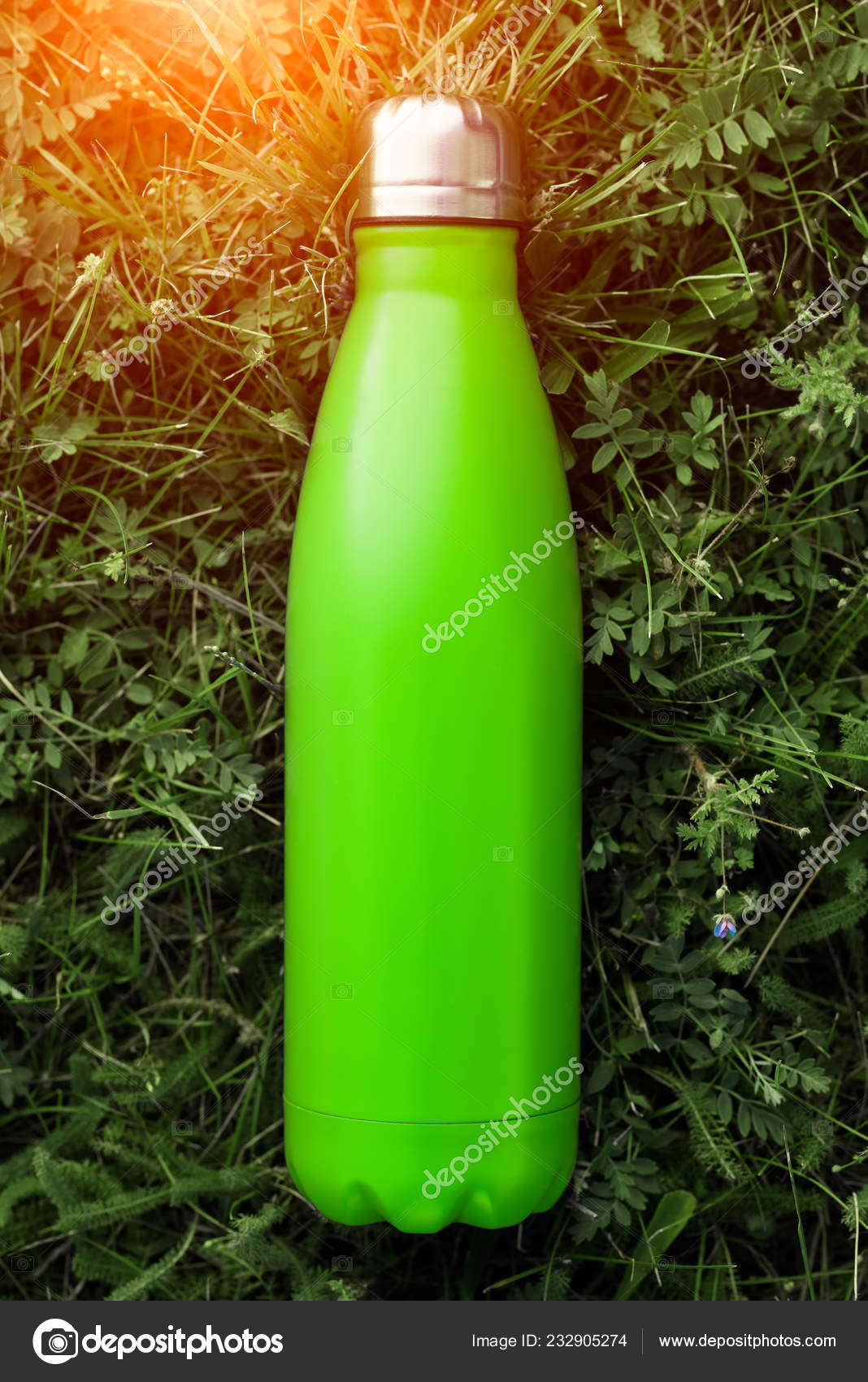 Download Stainless Thermos Water Bottle Light Green Color Mockup Isolated Green Stock Photo Image By C Fedcophotography 232905274
