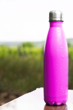 Paslanmaz Termos şişe su tablo açık için. Pembe renk