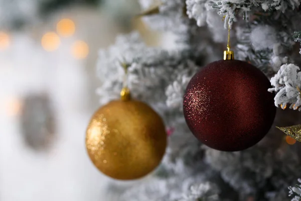 Julgran Dekoration Suddig Bakgrund Vinter Humör — Stockfoto