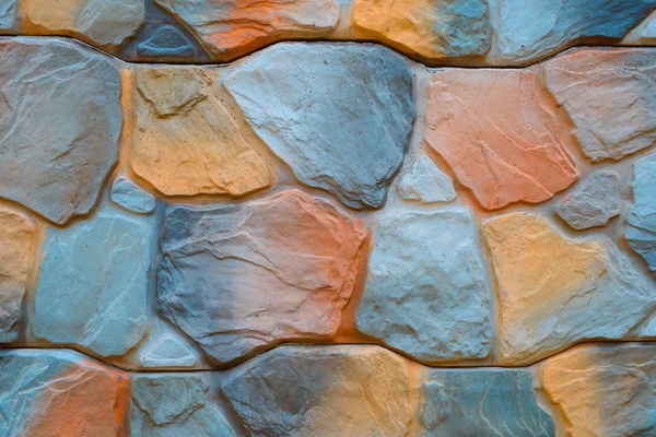 艺术设计的多彩的石墙背景 — 图库照片