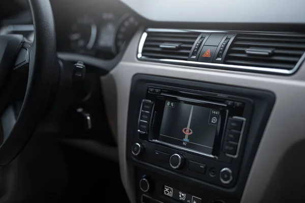 Car navigation system in modern car interior