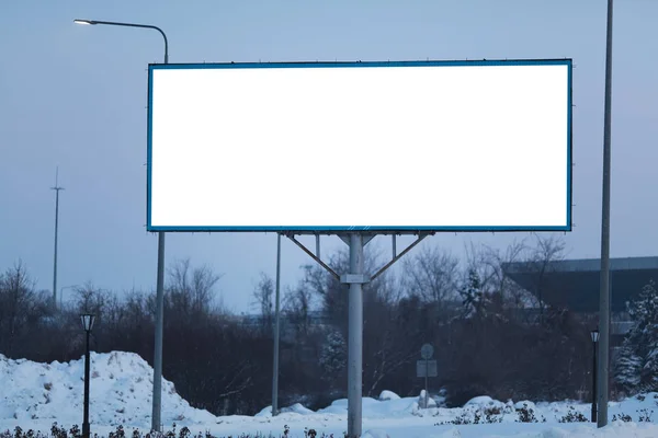 Outdoor Letreiro Branco Para Cartaz Publicidade Com Mockup — Fotografia de Stock