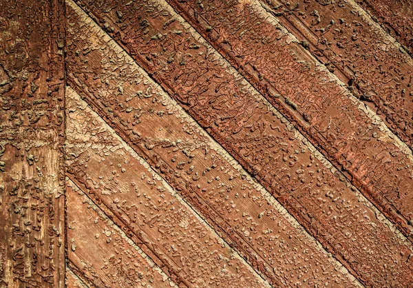 Background Texture Wooden Boards Remnants Brown Paint — Stock Photo, Image