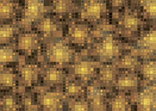 Abstrakt Gelber Geometrischer Hintergrund Mit Quadraten Und Kreisen Goldenes Muster — Stockvektor
