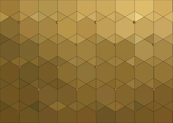 Streszczenie Sześciokąt Złoty Wzór Złotym Tle Metalicznej Graficzny Ilustracja Wektorowa — Wektor stockowy