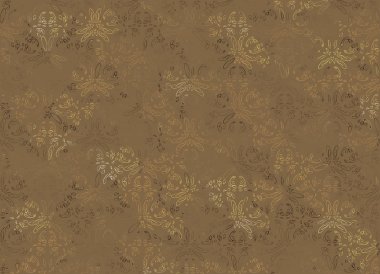 Güzel vektör doku. Elegance soyut çiçek açan çiçekler ile Seamless modeli. Bahar ve yaz vintage çiçek arka planda kahverengi, sarı ve turuncu renkleri.