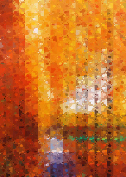 Витражи, как фон с мозаикой осенних листьев
