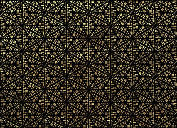 Geometrische Abstrakte Vektor Art Deco Muster Aus Handgezeichneten Goldenen Elementen — Stockvektor