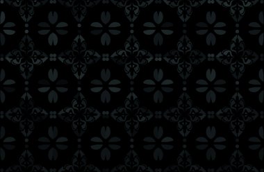 siyah vektör çiçek arka plan