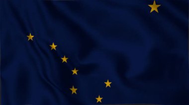 Alaska bayrağı 3 boyutlu animasyonda dalgalanıyor. Ulusal gurur ve kimliği simgeleyen çarpıcı 4K döngülü görüntüler. Vatansever, kültürel veya tarihsel video içeriği ve özgeçmişi için ideal.
