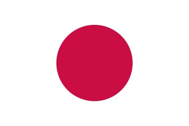 Japonya ulusal bayrağının düz vektör tasarımı. Dijital kullanım, eğitim, sunumlar ve uluslararası projeler için mükemmel.