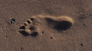 Kumsaldaki ayak izleri.