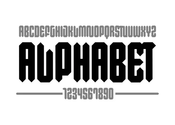 Moderna typsnitt. Enkel typ ansikte. Vektorillustration typografi. Alphabet design för logotyp, bokstäver och utskrifter. — Stock vektor