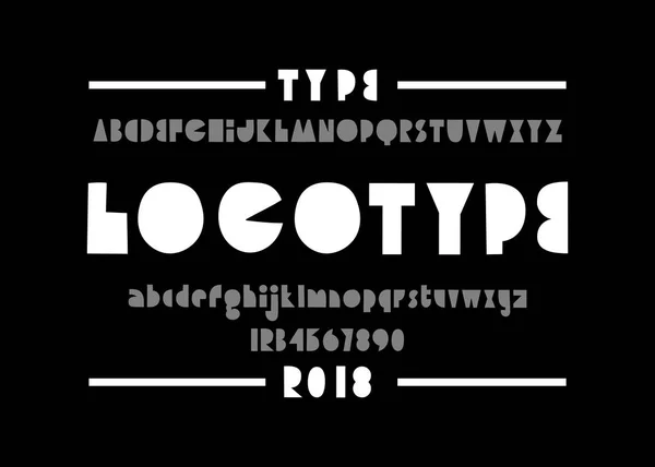 Moderna typsnitt. Enkel typ ansikte. Vektorillustration typografi. Alphabet design för logotyp, bokstäver och utskrifter. — Stock vektor