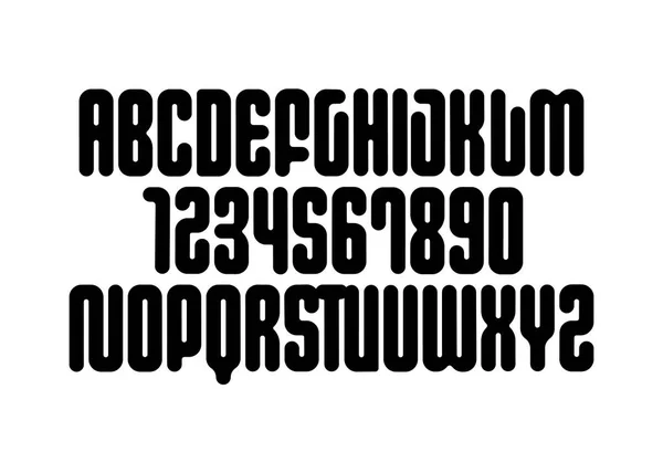 Moderna typsnitt. Enkel typ ansikte. Vektorillustration typografi. Alphabet design för logotyp, bokstäver och utskrifter. — Stock vektor
