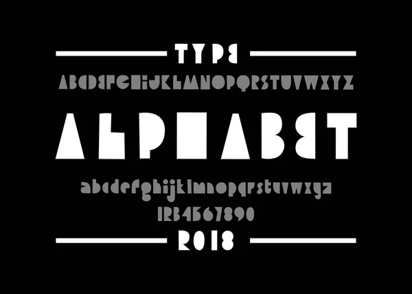 Moderna typsnitt. Enkel typ ansikte. Vektorillustration typografi. Alphabet design för logotyp, bokstäver och utskrifter. — Stock vektor