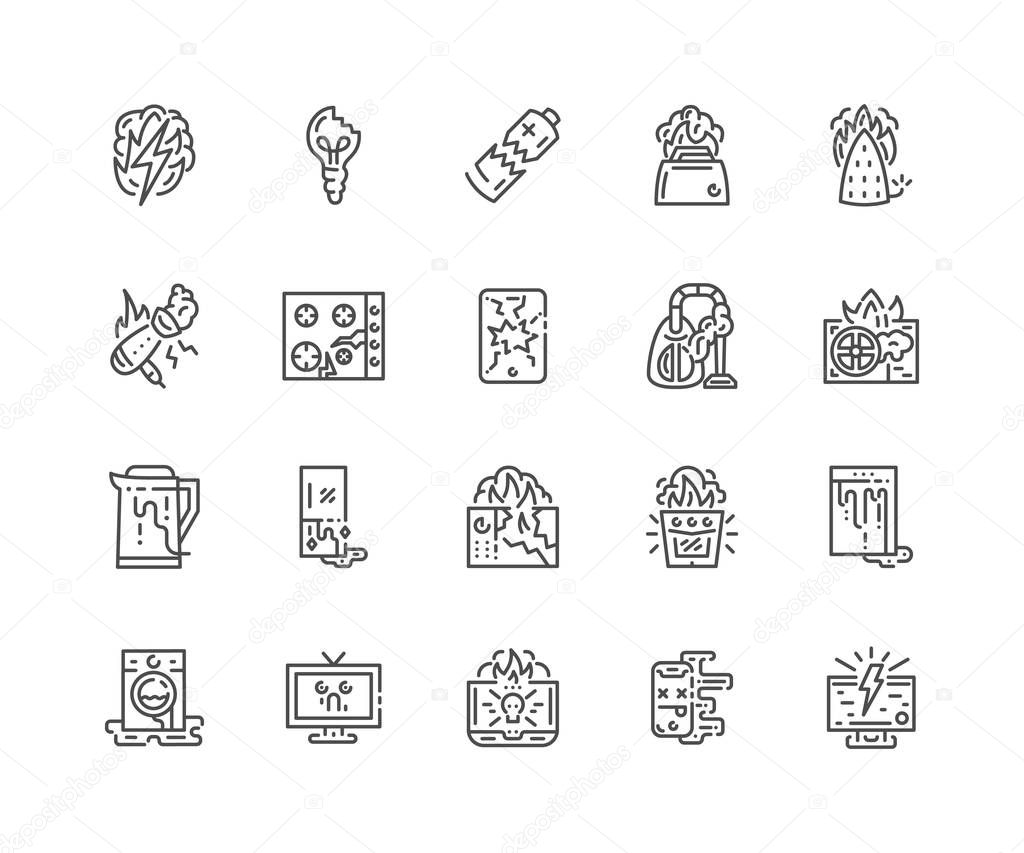 Simple modern set of Appliances icons. Premium symbol collection. Vector illustration. Line pictogram pack.