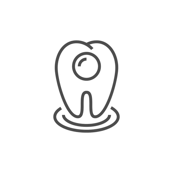 Современная икона зубной точки. Символ премиум медицины. Векторная стоматологическая иллюстрация. Линейная ортодонтическая пиктограмма . — стоковый вектор