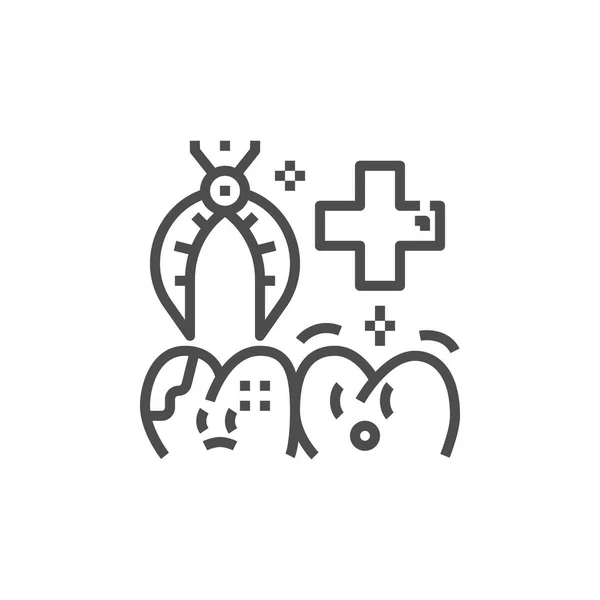 Современная икона дантиста. Символ премиум медицины. Векторная стоматологическая иллюстрация. Линейная ортодонтическая пиктограмма . — стоковый вектор