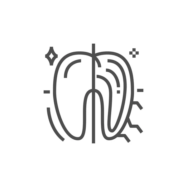 Icono dentista moderno. Símbolo de medicina premium. Ilustración estomatológica vectorial. Pictograma de ortodoncia lineal . — Archivo Imágenes Vectoriales