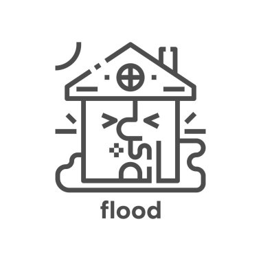 Basit modern satırı simgesi. Sıhhi tesisat işareti. Vektör çizim. Sel sembol.