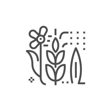 Basit Anti simgesi. Sigorta primi Tıp sembolü. Sağlık vektörel çizimler. Satır bitki işareti.