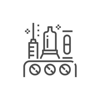 Basit Anti simgesi. Sigorta primi Tıp sembolü. Sağlık vektörel çizimler. Çizgi işareti hap.