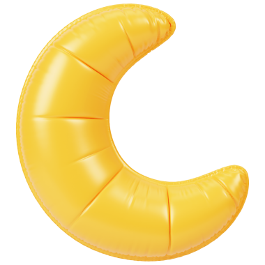 Şişirilebilir Ay 3d karikatür biçiminde resim simgesi şeffaf beyaz arkaplanda minimal izole edilmiş