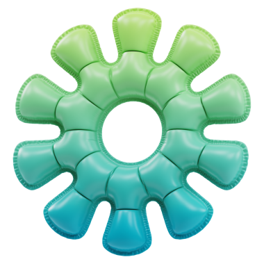 Şişirilebilir çiçek 3d karikatür biçiminde canlandırma simgesi şeffaf beyaz arkaplanda minimal izole edilmiş