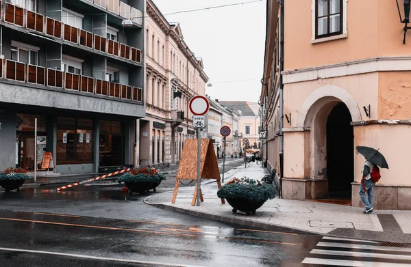 Ulicach Starego Miasta Europejskiego Deszczu — Zdjęcie stockowe
