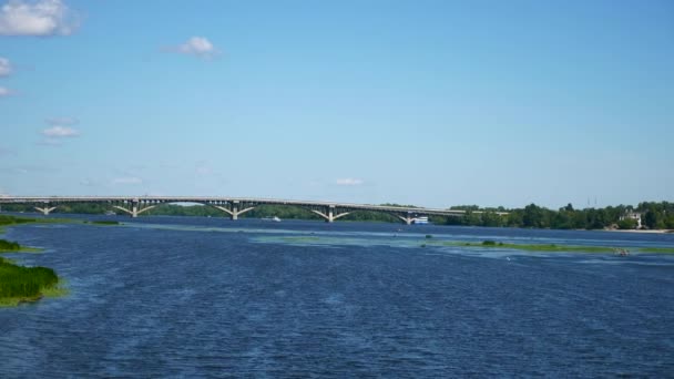 Vista Sulla Riva Sinistra Del Fiume Dnieper Estate Agosto 2019 — Video Stock