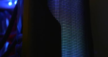 Led Lighting ile Modern Bilgisayarın İçinde - İşlemci İşlemcisinde Verimli Sıvı Soğutma Kaydırma Kaydırma Çekimi