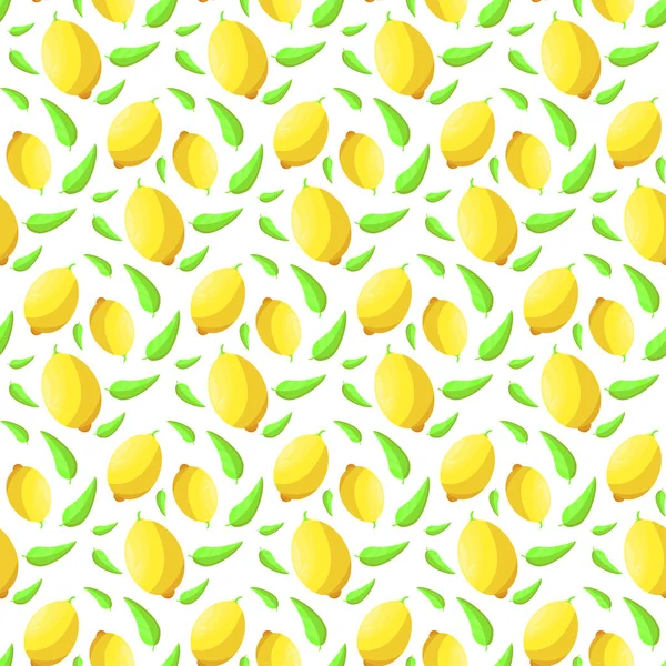 Fundo Sem Costura Frutas Cítricas Padrão Limões — Vetor de Stock