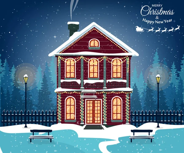 neşeli Noel kartı. vektör çizim. Yeni Yılınız Kutlu Olsun